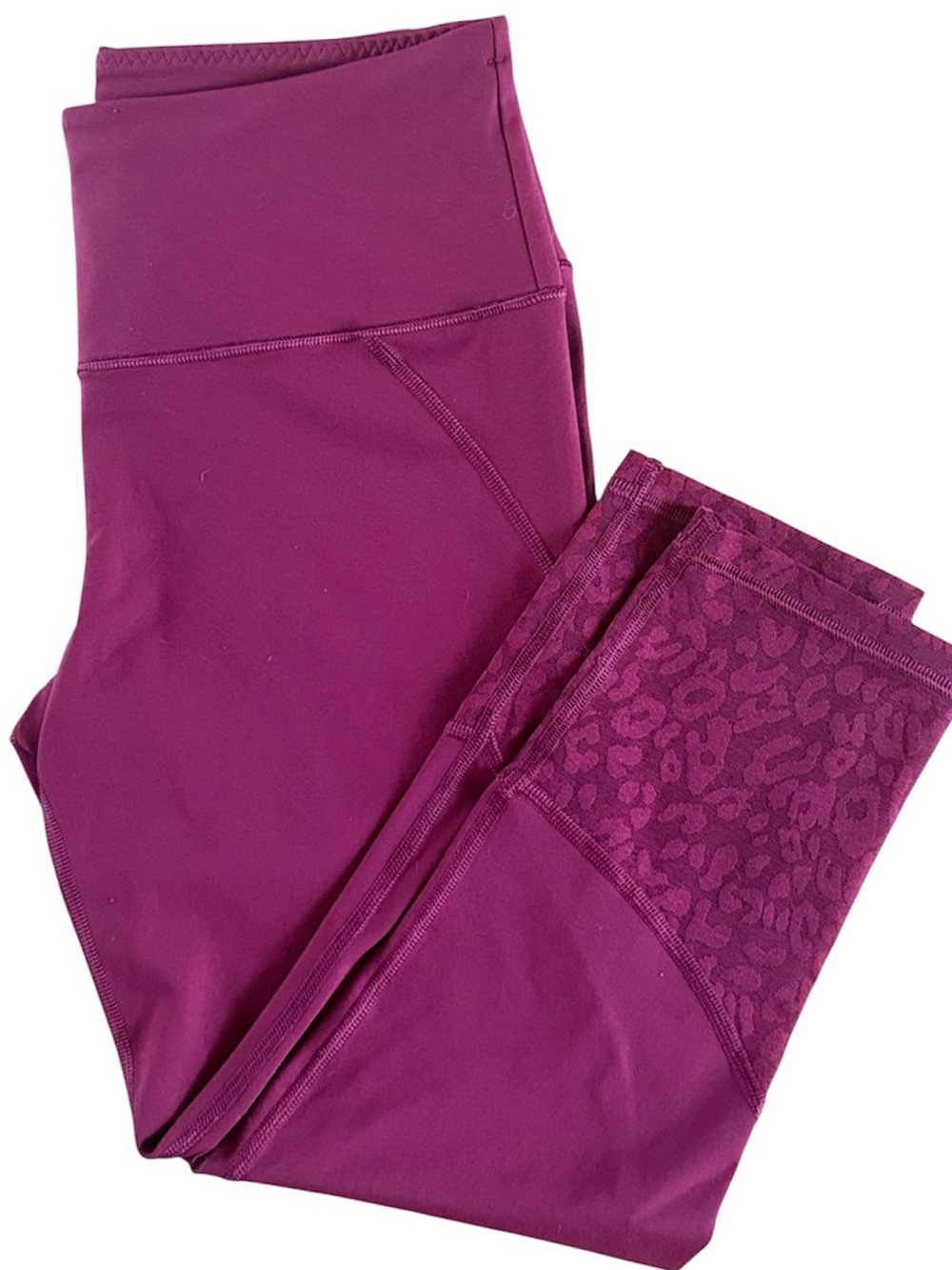 VICTORIA SECRET SPORT KNOCKOUT LEGGING DEEP MAGENTA CHEETAH PRINT MESH PANEL MED
